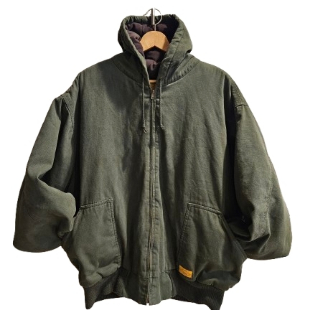 Diamondback 3XL Canvas Workwear Jacket Hooded Zip Insulated Carhartt Style